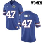 Women's Florida Gators #47 Austin Perry NCAA Nike Blue Authentic Stitched College Football Jersey DSY4462VT